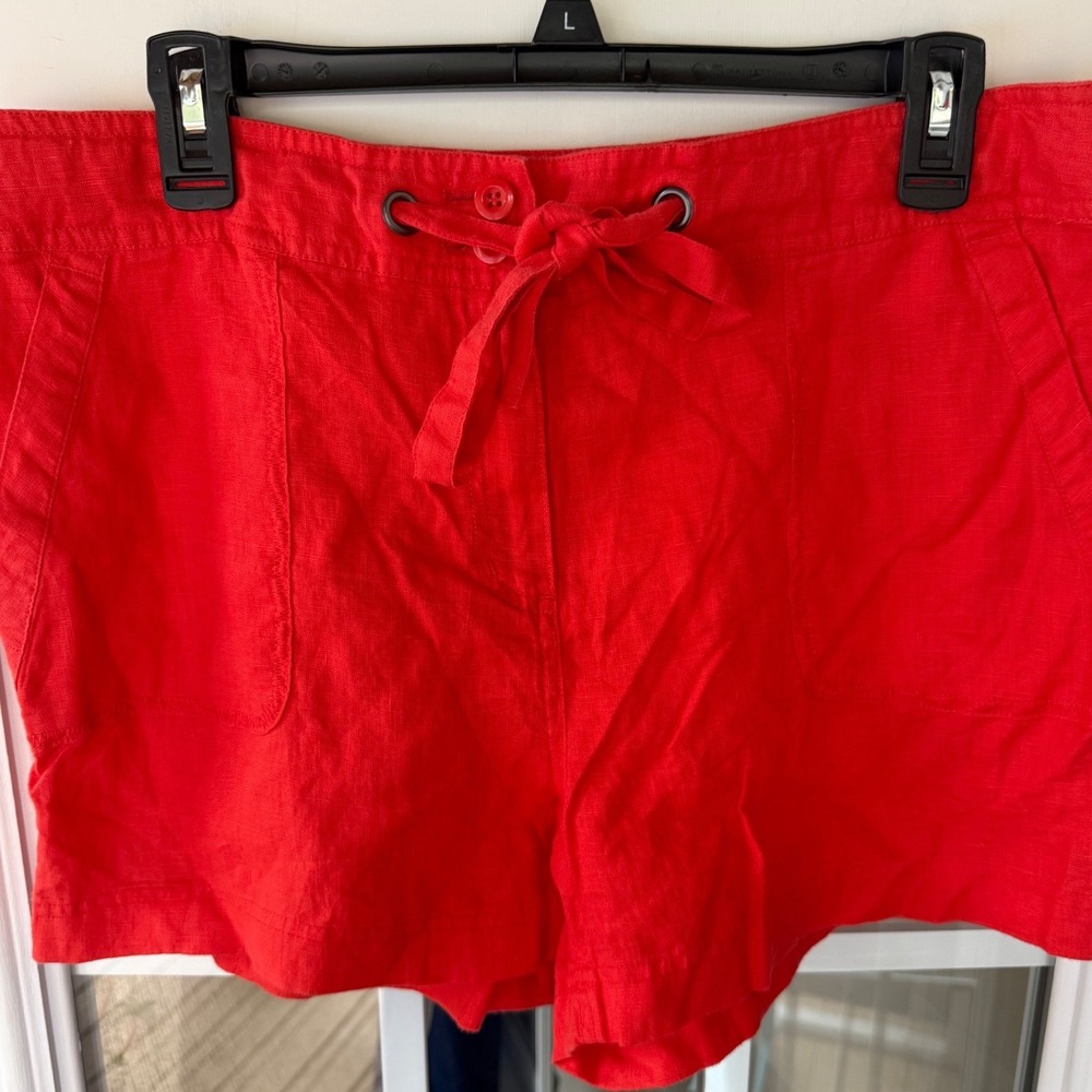 Sigrid Olsen Orange Linen Shorts  Sz 10